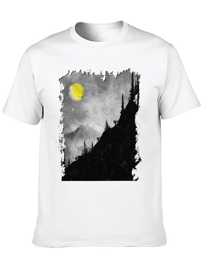 Mountainscape Graphic Tee - Black Cotton Blend