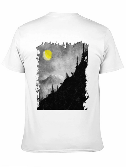 Mountainscape Graphic Tee - Black Cotton Blend