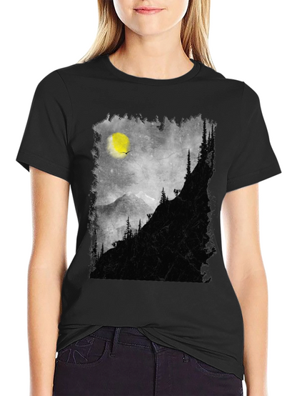 Mountainscape Graphic Tee - Black Cotton Blend