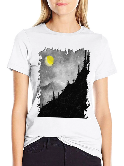Mountainscape Graphic Tee - Black Cotton Blend