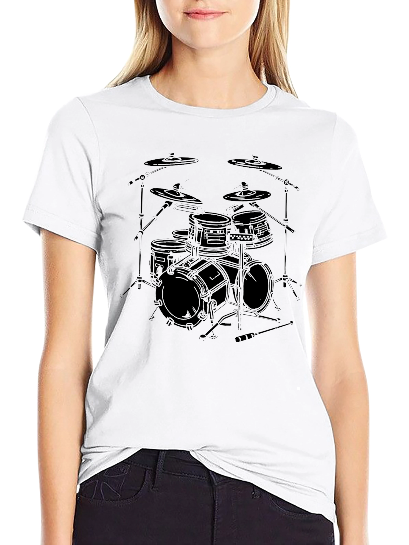 Drum Set Graphic Tee - Band Fan T-Shirt