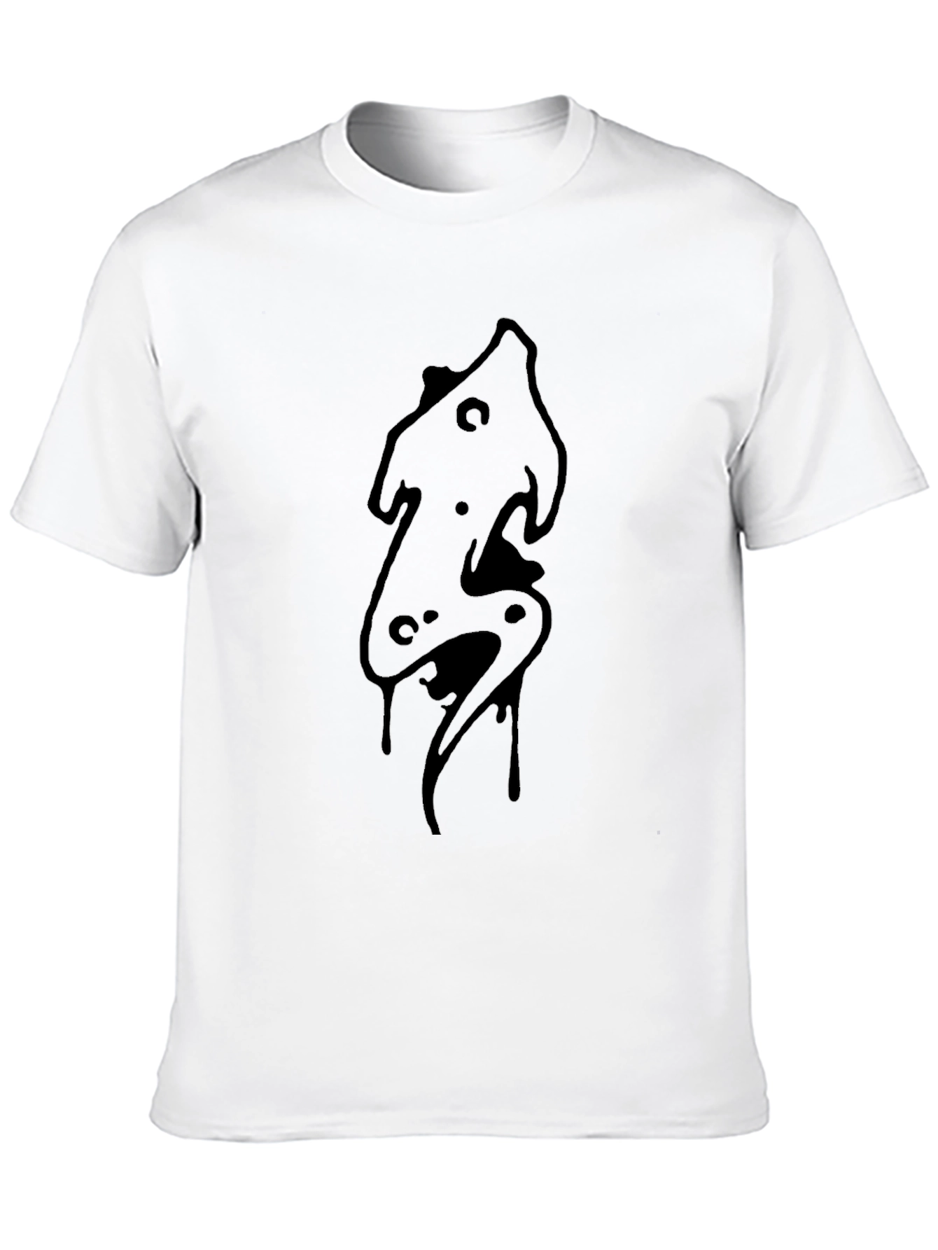 Mens Black Graphic Tee - Abstract Design