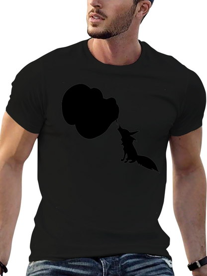 Silhouette Fox T-Shirt - Black Cotton Tee