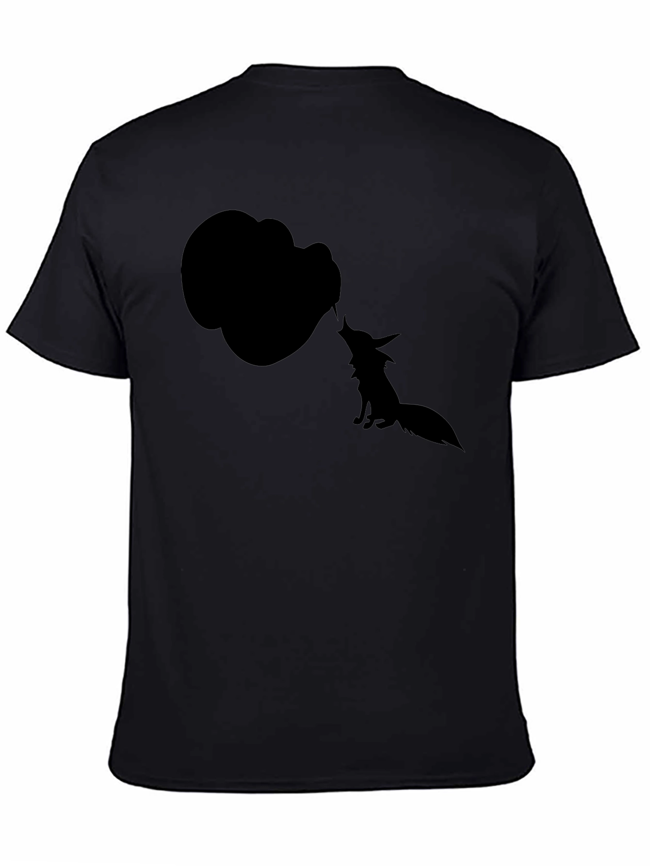 Silhouette Fox T-Shirt - Black Cotton Tee