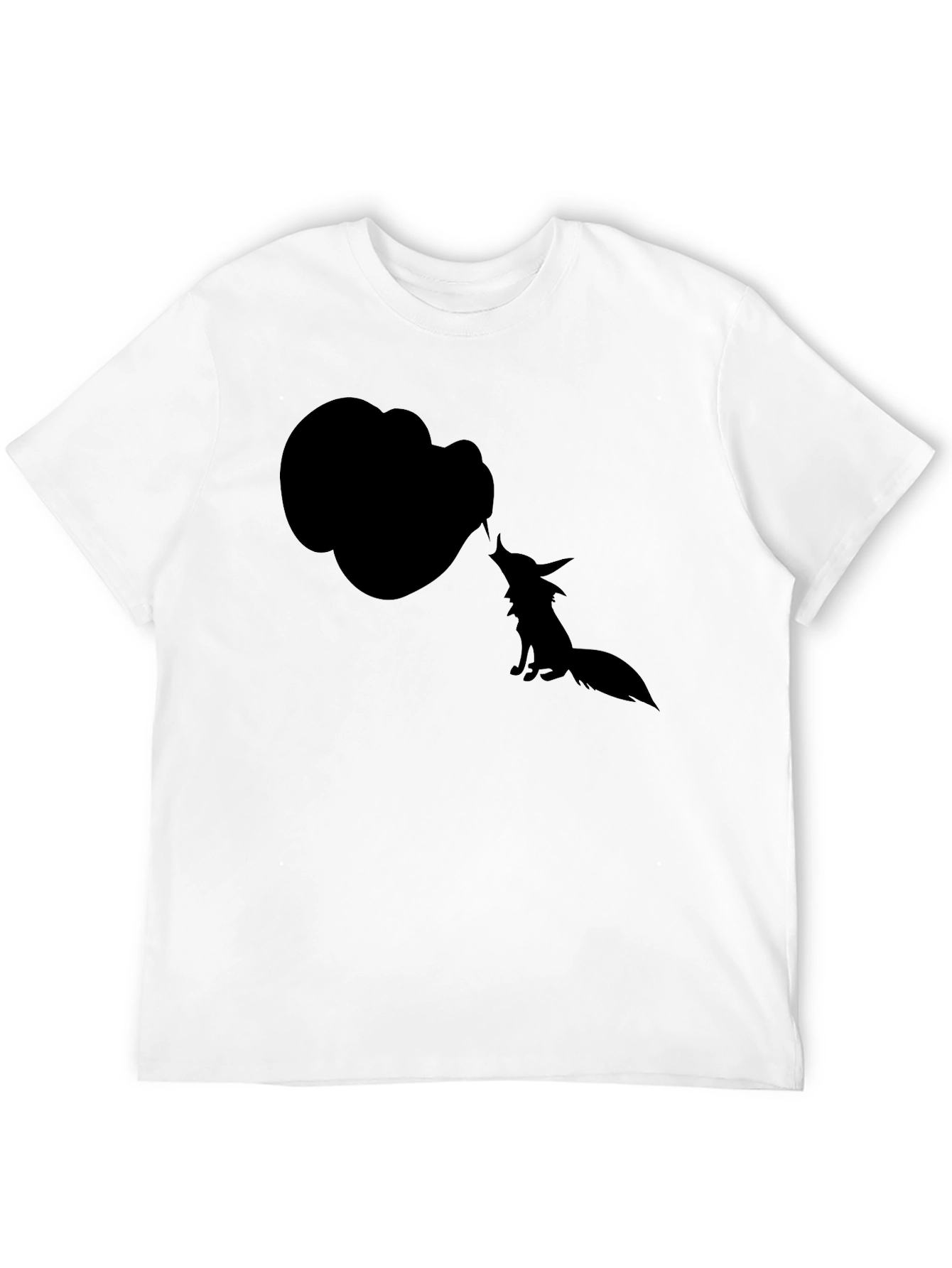 Silhouette Fox T-Shirt - Black Cotton Tee