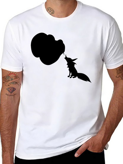 Silhouette Fox T-Shirt - Black Cotton Tee