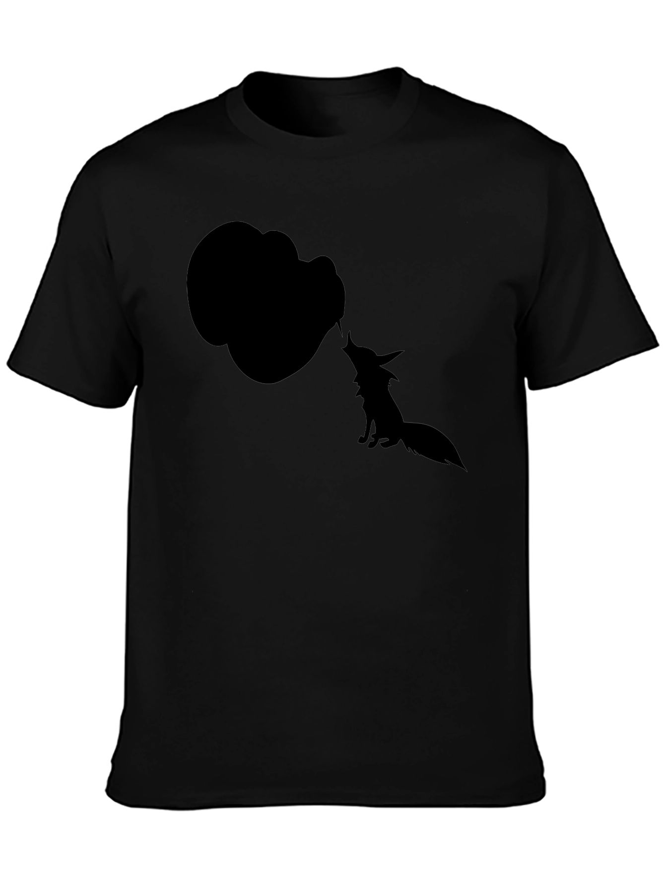 Silhouette Fox T-Shirt - Black Cotton Tee