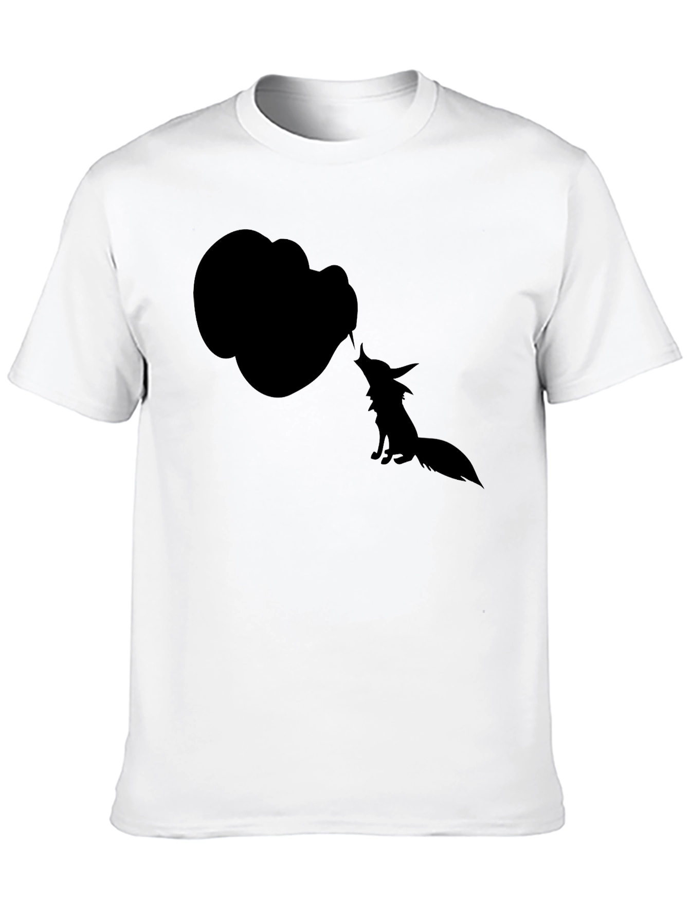 Silhouette Fox T-Shirt - Black Cotton Tee