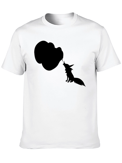 Silhouette Fox T-Shirt - Black Cotton Tee