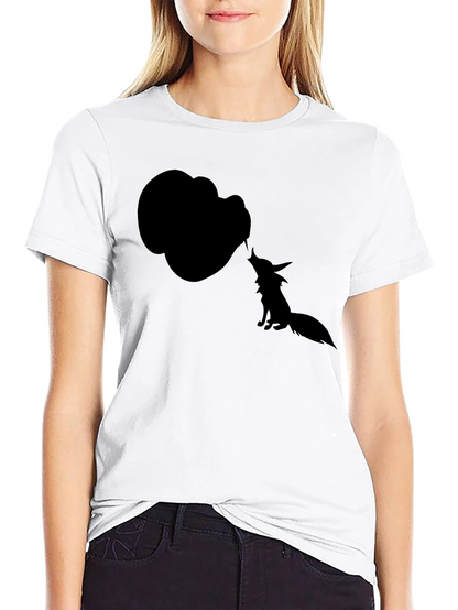 Silhouette Fox T-Shirt - Black Cotton Tee