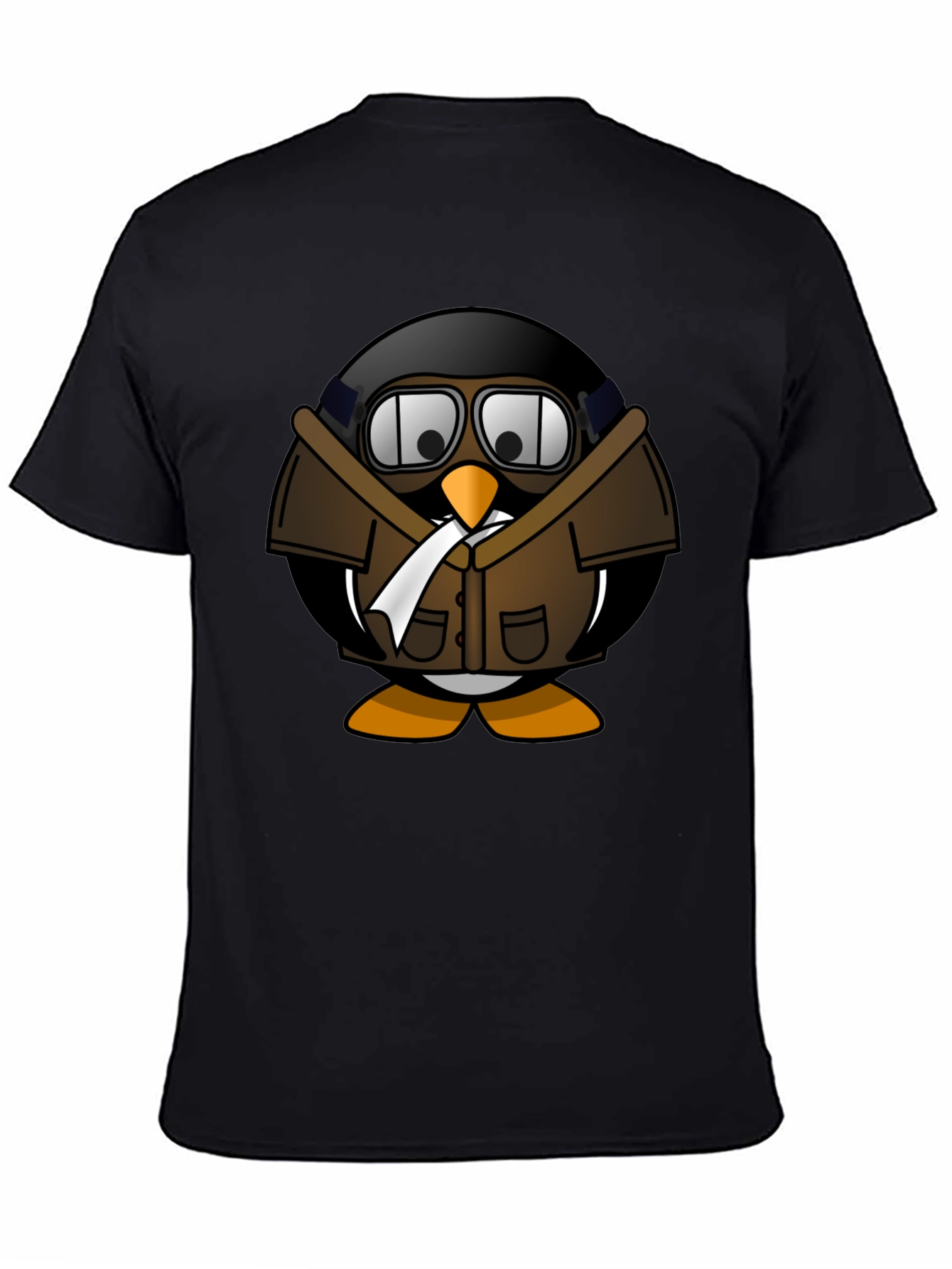 Aviator Penguin Graphic T-Shirt - Black