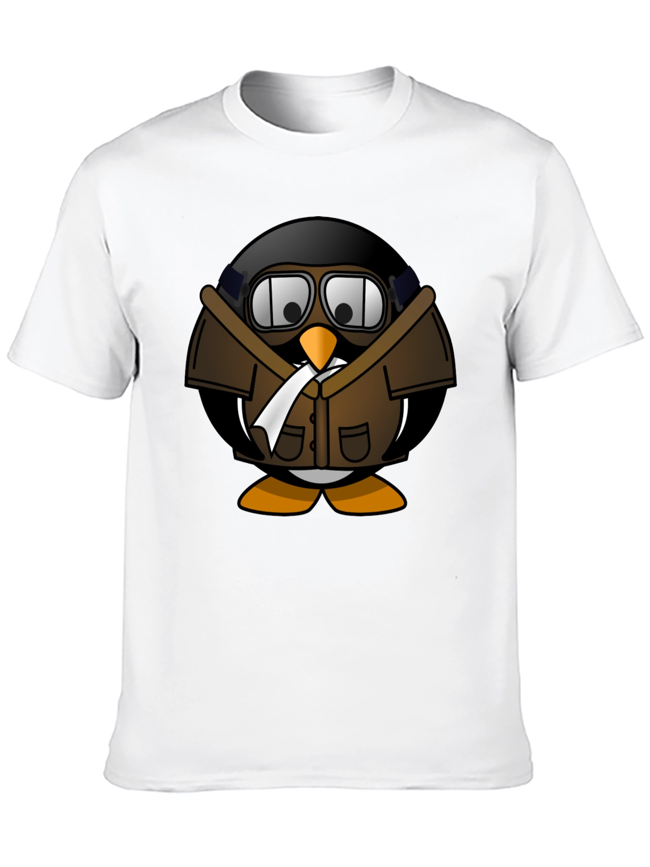 Aviator Penguin Graphic T-Shirt - Black