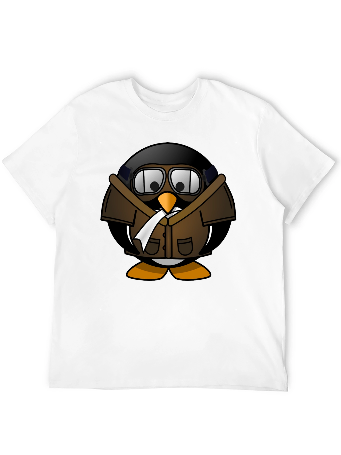 Aviator Penguin Graphic T-Shirt - Black
