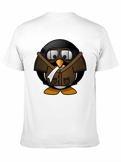 Aviator Penguin Graphic T-Shirt - Black