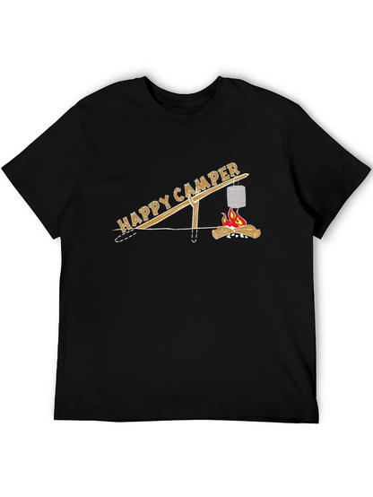 Happy Camper T-Shirt - Campfire Cooking Design