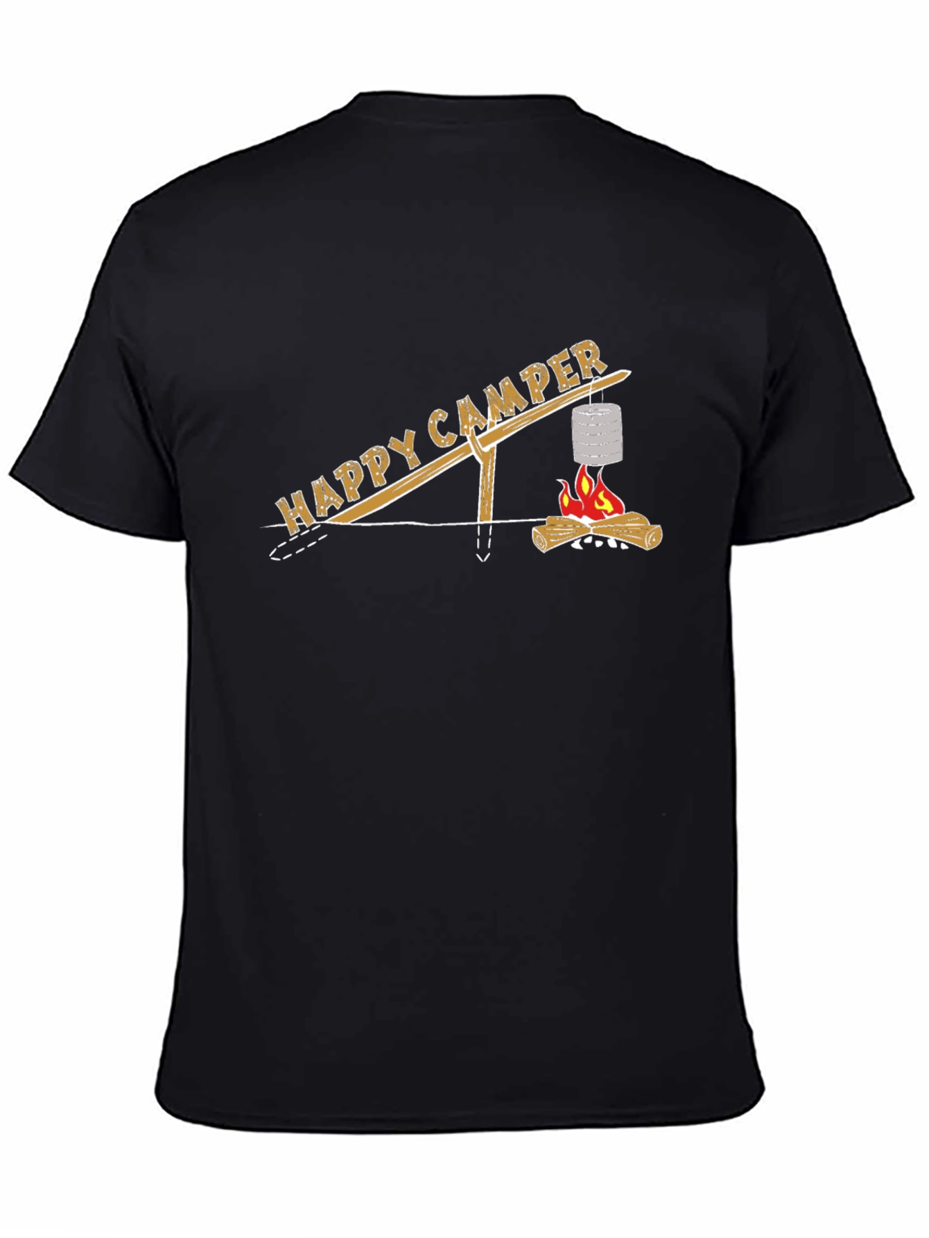 Happy Camper T-Shirt - Campfire Cooking Design