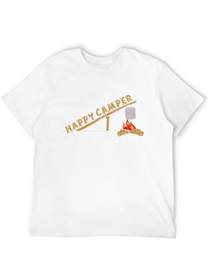 Happy Camper T-Shirt - Campfire Cooking Design