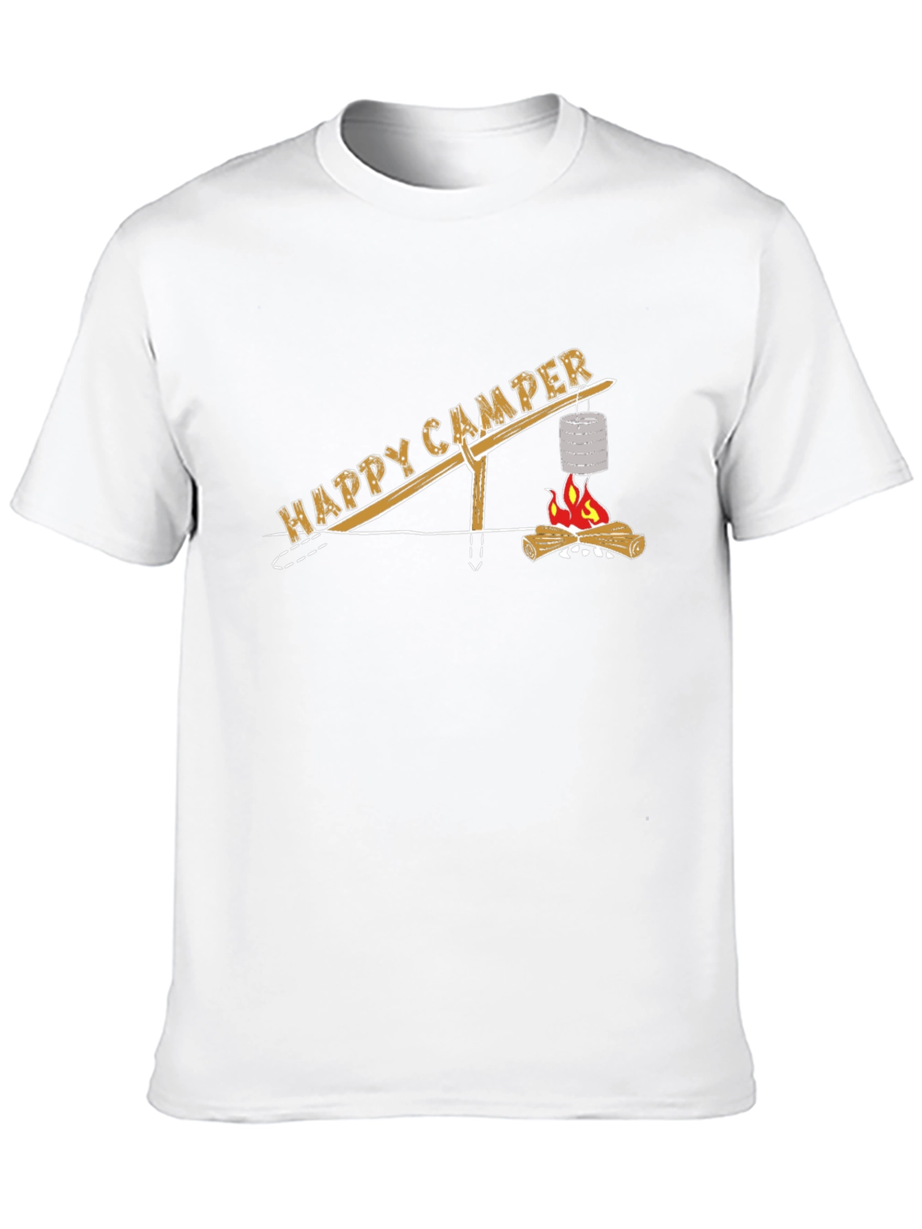 Happy Camper T-Shirt - Campfire Cooking Design