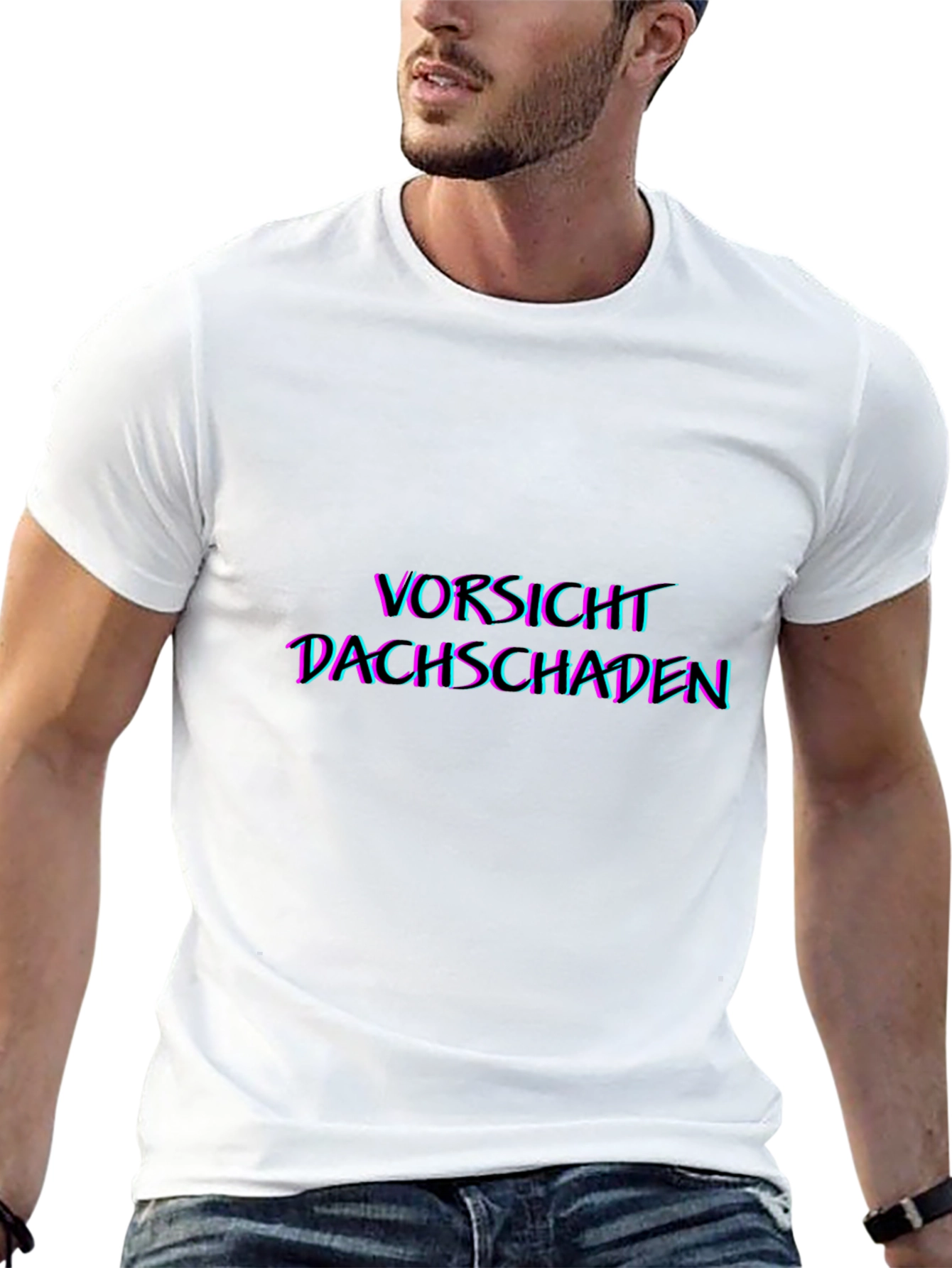 Vorsicht Dachschaden Graphic Tee - Black