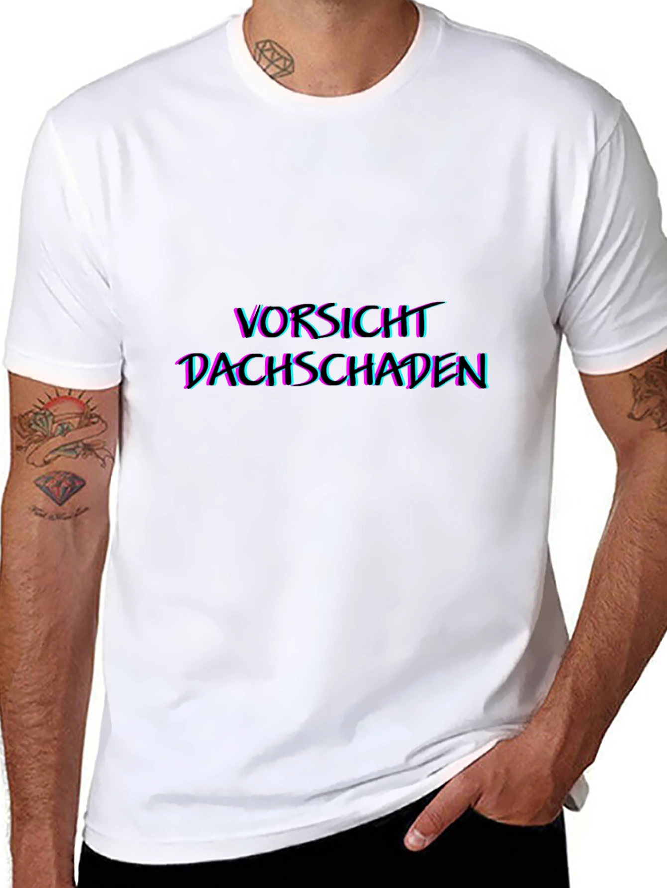 Vorsicht Dachschaden Graphic Tee - Black