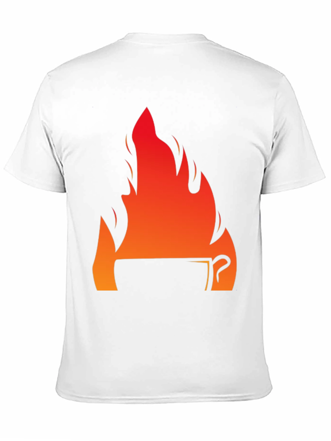 Fiery Coffee Cup Graphic T-Shirt - Black