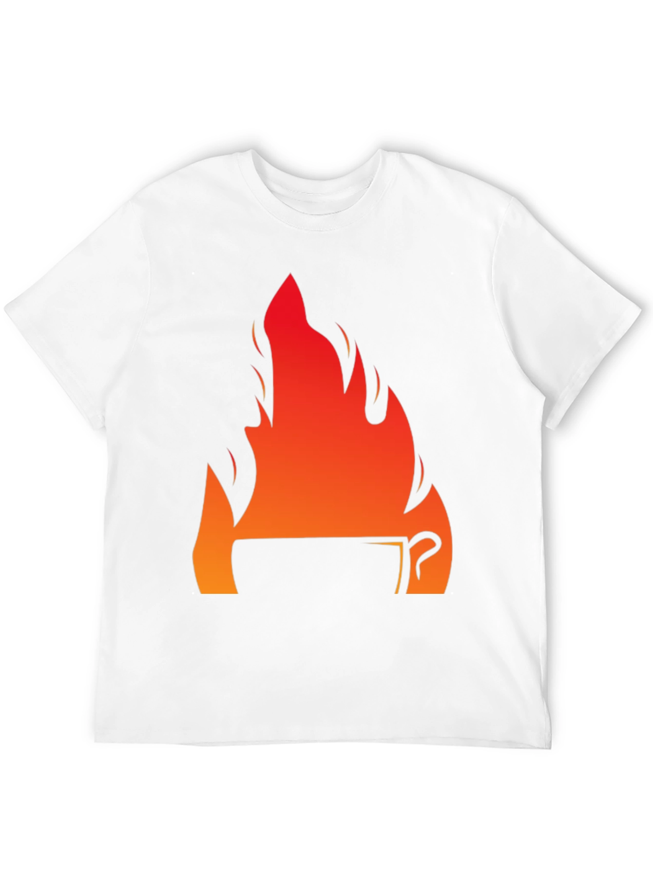 Fiery Coffee Cup Graphic T-Shirt - Black