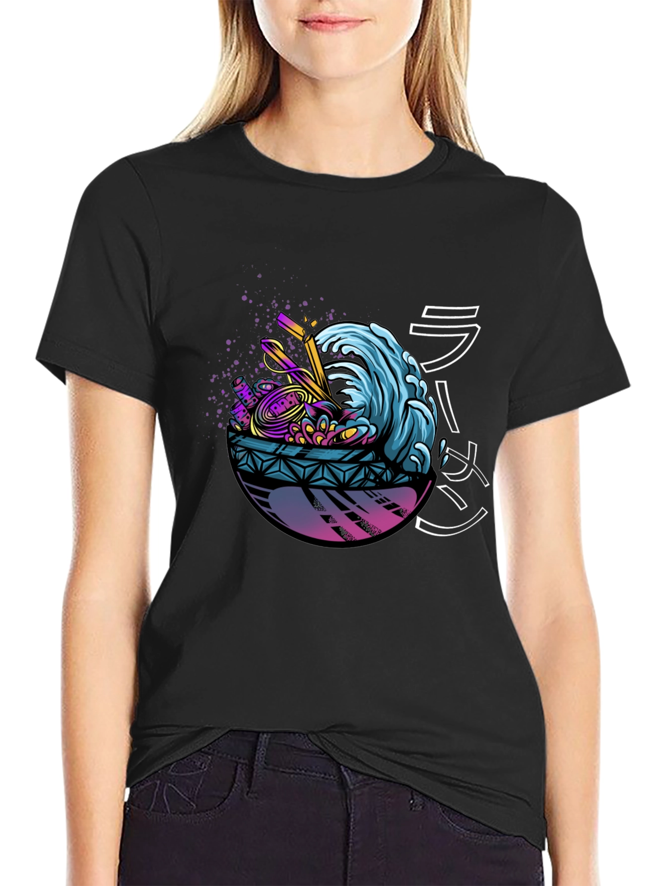 Ramen Wave Graphic Tee - Unique Design Soft Fabric