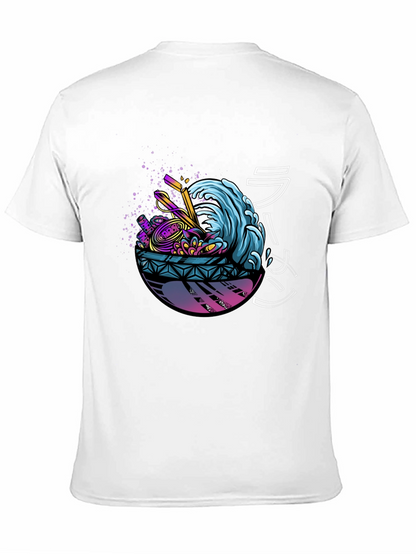 Ramen Wave Graphic Tee - Unique Design Soft Fabric