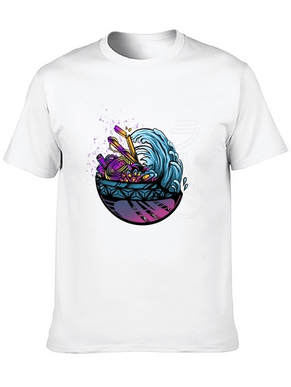 Ramen Wave Graphic Tee - Unique Design Soft Fabric