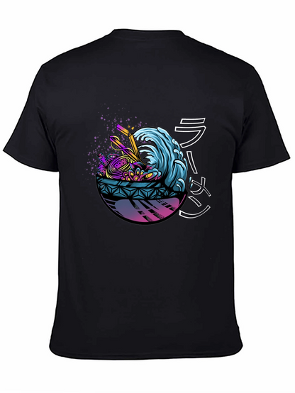 Ramen Wave Graphic Tee - Unique Design Soft Fabric