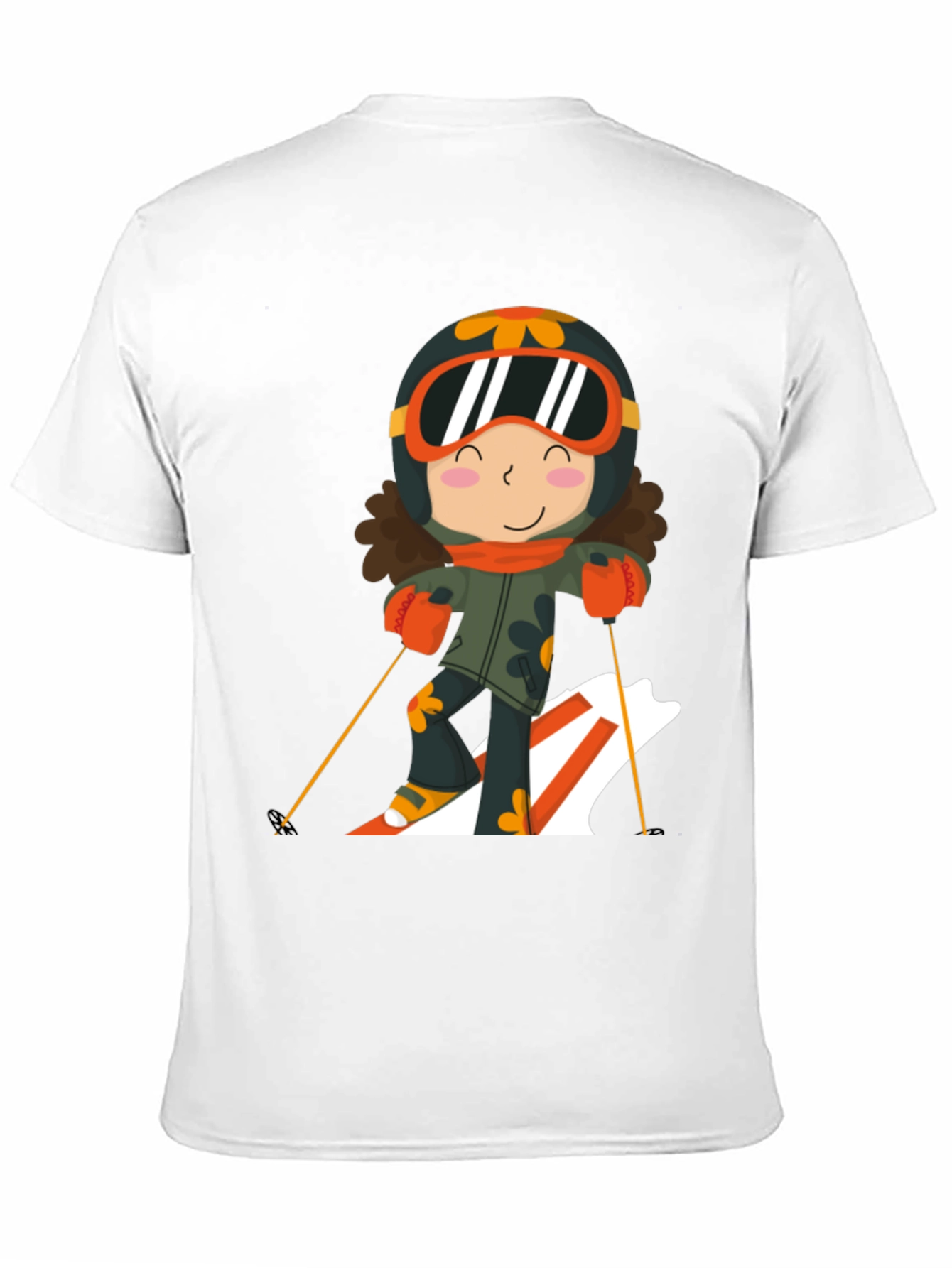 Ski Girl Graphic Tee - Black Cotton Comfort