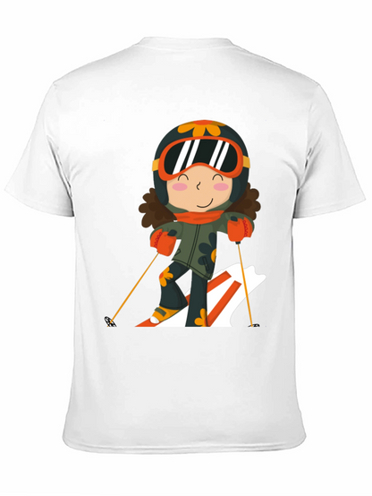 Ski Girl Graphic Tee - Black Cotton Comfort