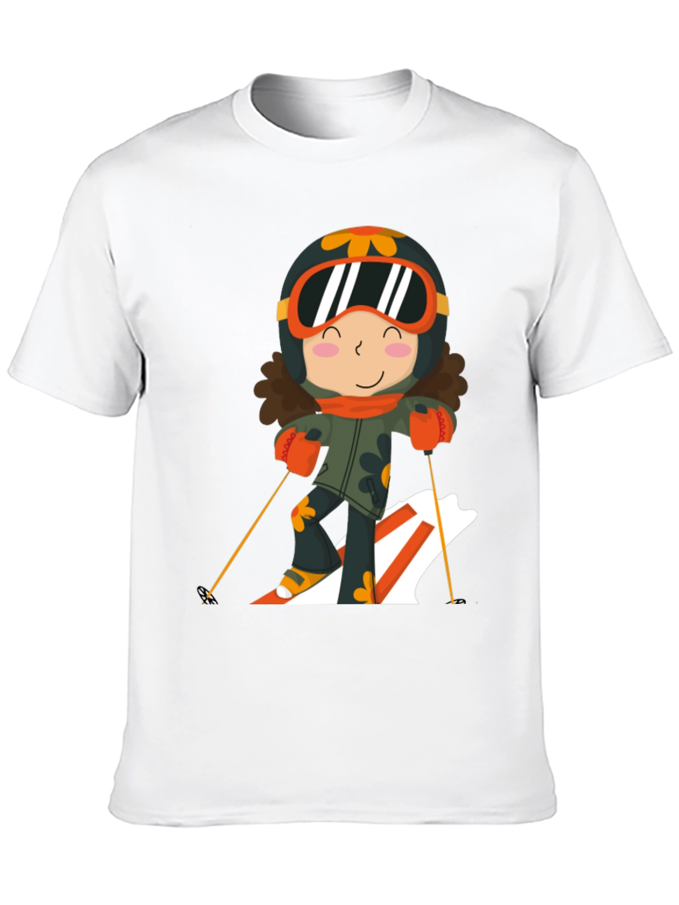 Ski Girl Graphic Tee - Black Cotton Comfort