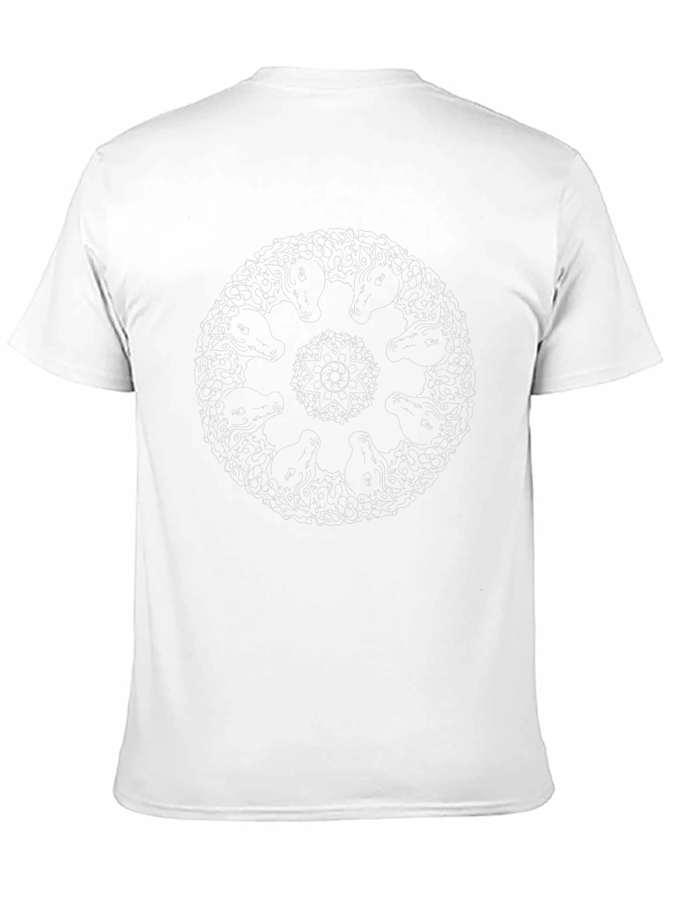Black Graphic Tee - Horse Mandala Design