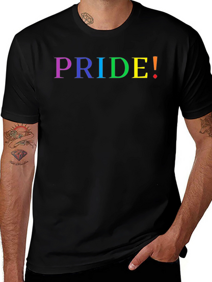 Pride Rainbow Text Black T-Shirt