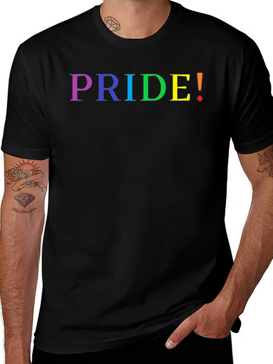Pride Rainbow Text Black T-Shirt