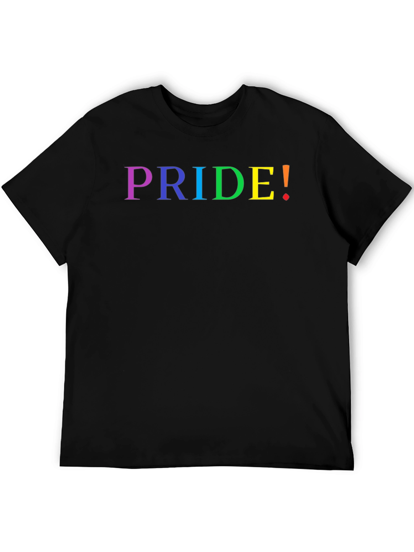 Pride Rainbow Text Black T-Shirt