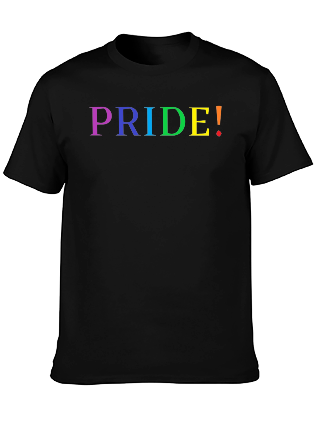 Pride Rainbow Text Black T-Shirt