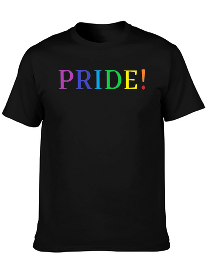 Pride Rainbow Text Black T-Shirt