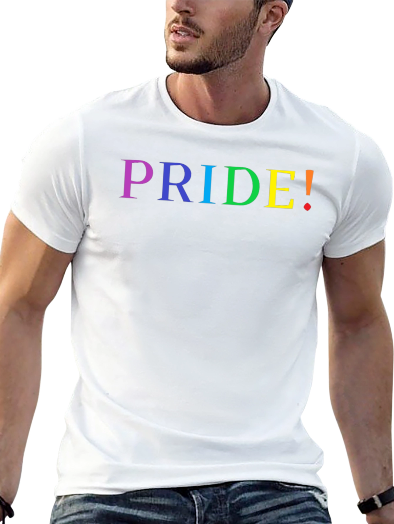Pride Rainbow Text Black T-Shirt