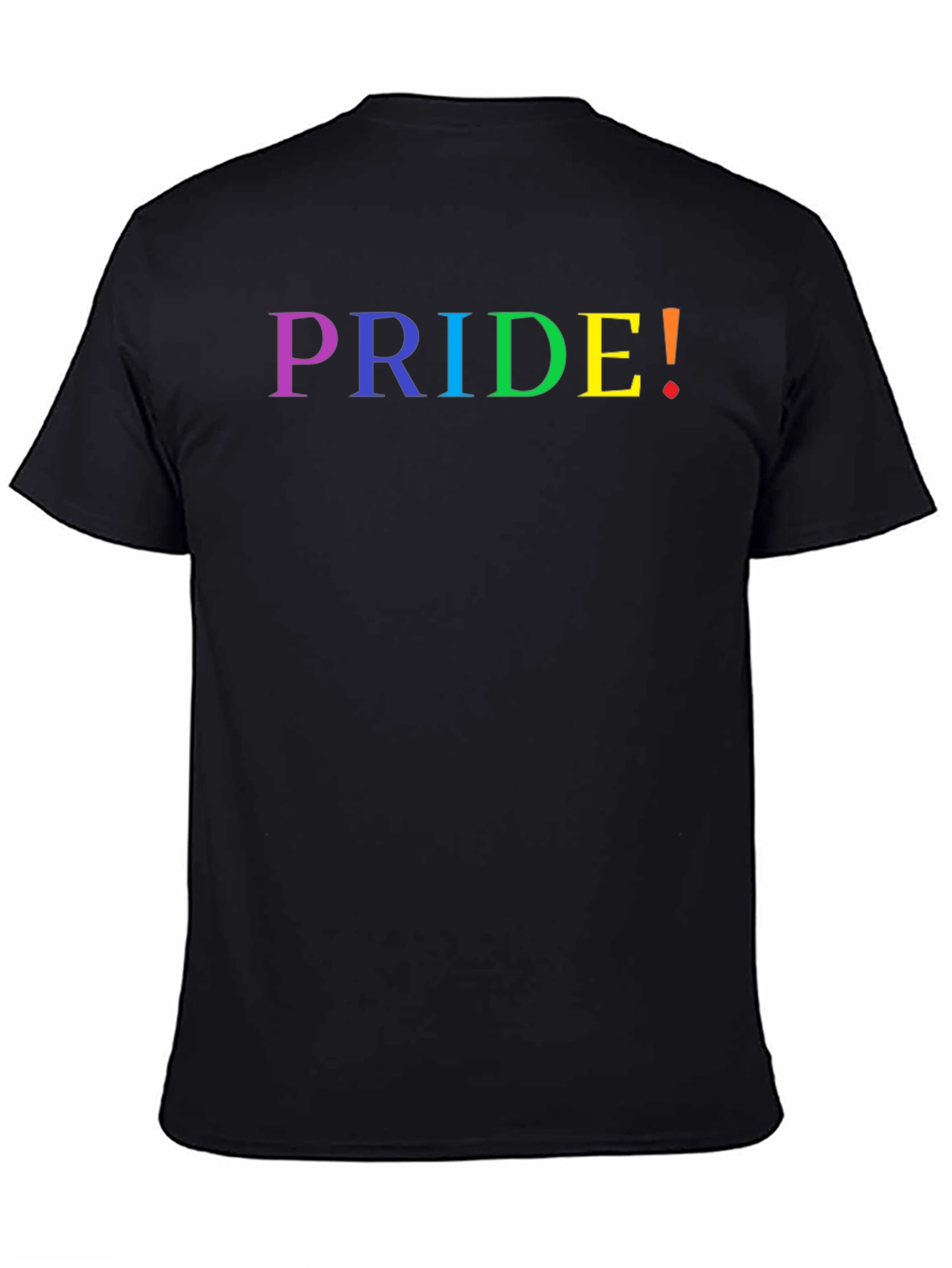 Pride Rainbow Text Black T-Shirt