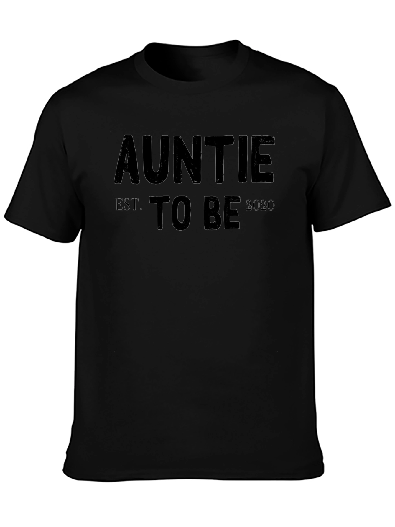 Auntie to Be EST. 2020 Black T-Shirt