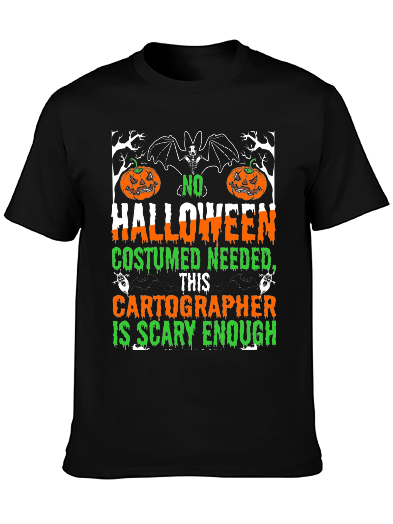 Halloween Cartographer T-Shirt - Scary Enough Costume Tee
