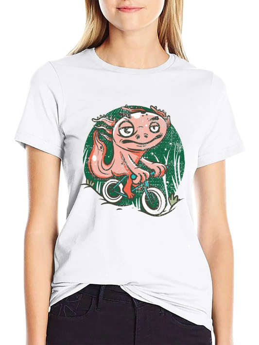 Gecko on Bike Graphic Tee - Unique Mens Black T-Shirt