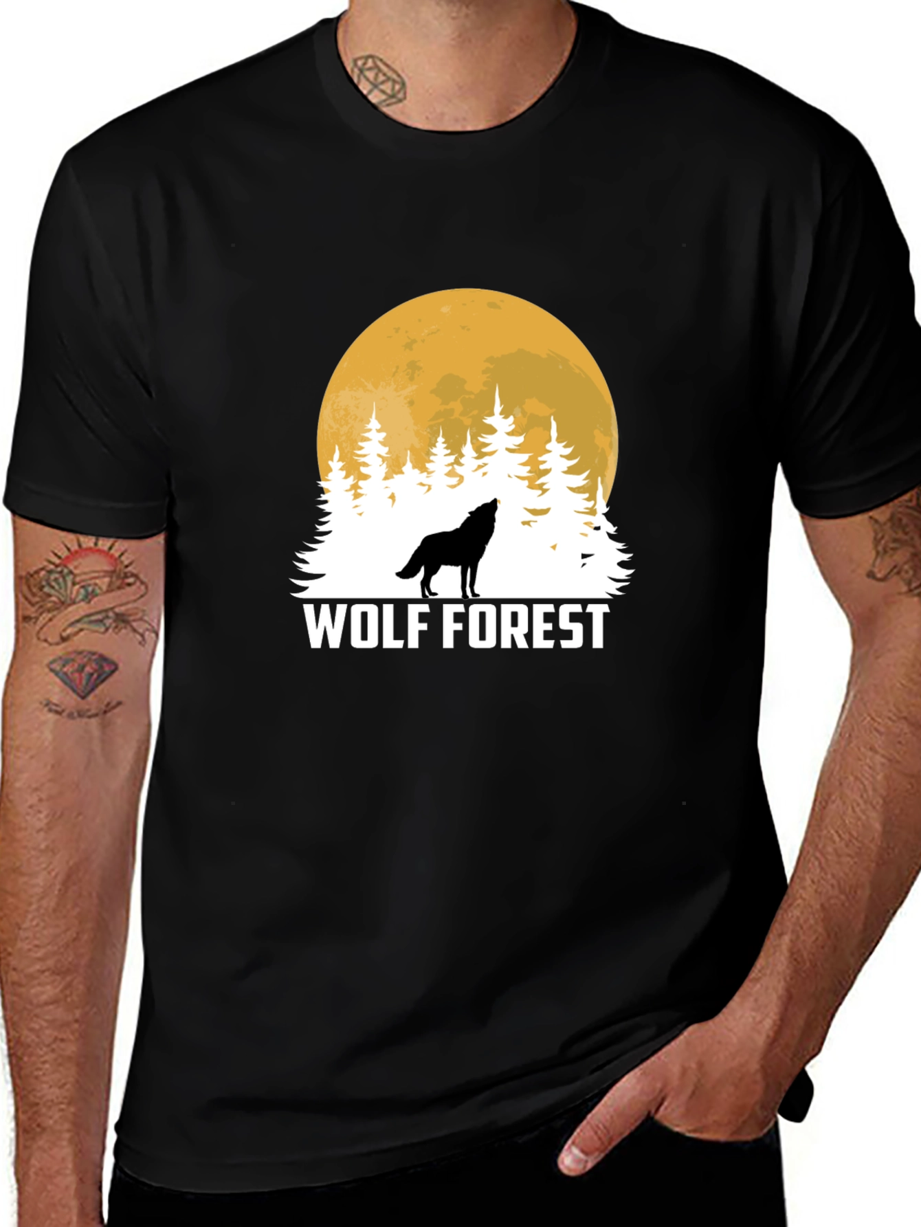 Wolf Forest Black T-Shirt