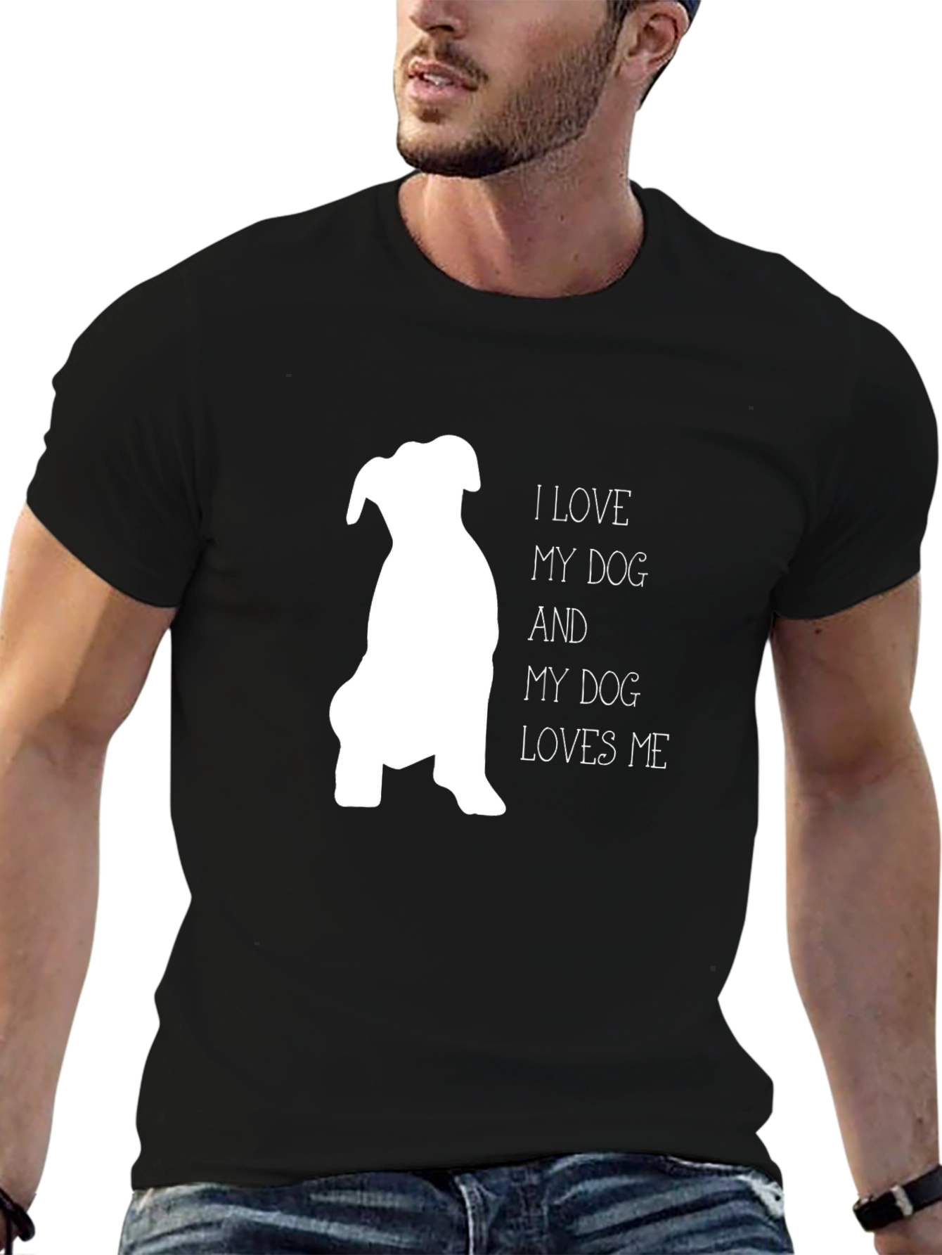 I Love My Dog T-Shirt - Black Graphic Tee