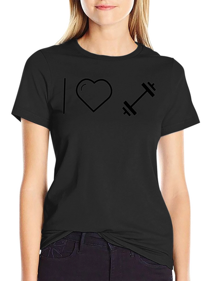 I Heart Weightlifting Black T-Shirt
