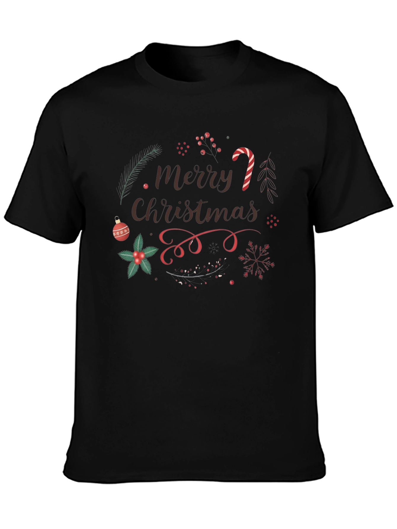 Festive Merry Christmas Graphic T-Shirt
