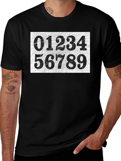Number Print Crew Neck Short Sleeve T-Shirt
