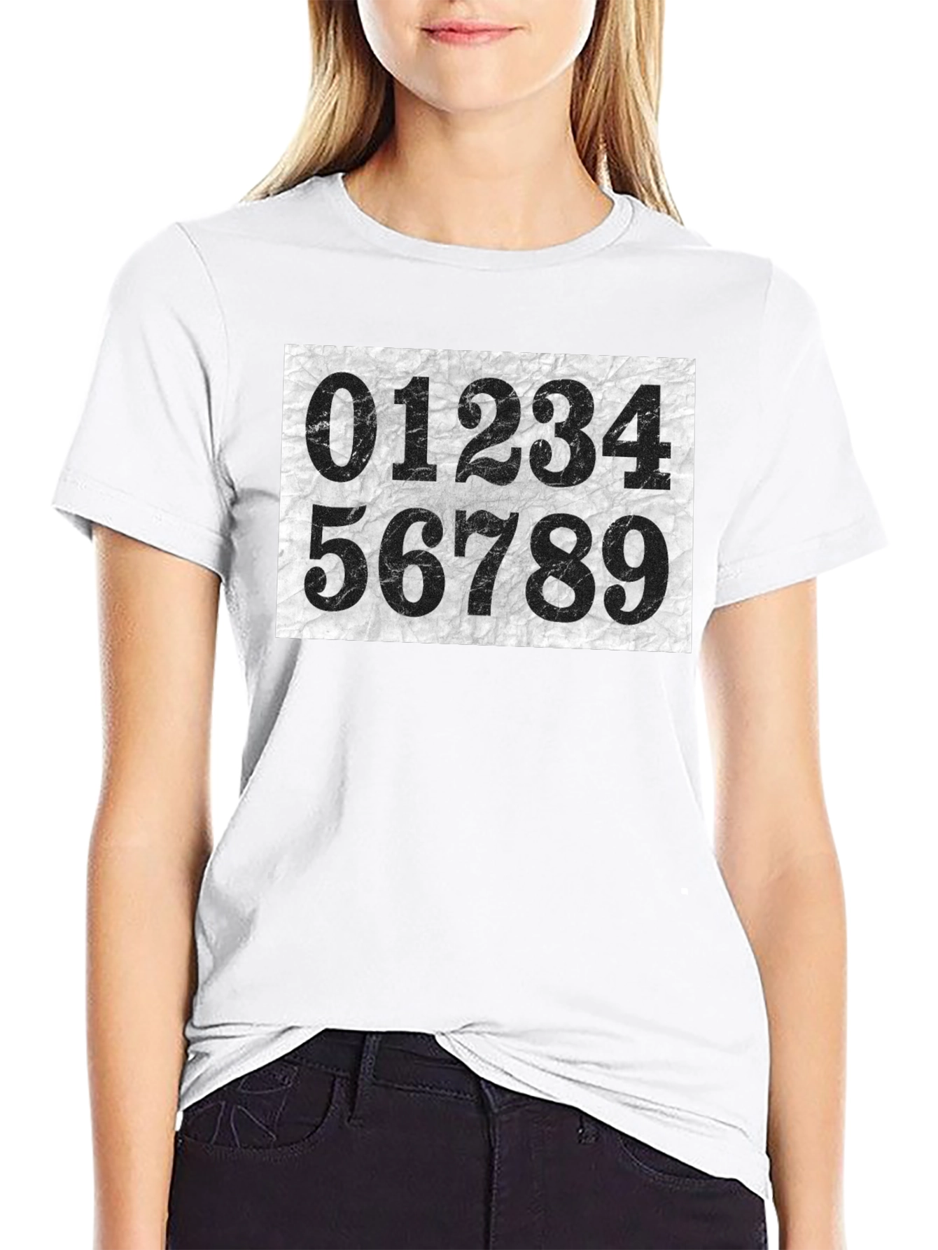 Number Print Crew Neck Short Sleeve T-Shirt